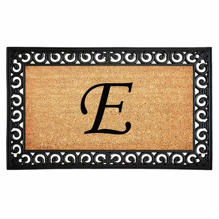 Monogram Door Mat, Black, Natural, 18 in W x 30 in L